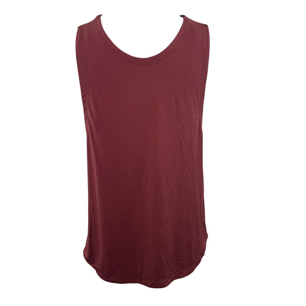 LULULEMON Bordo Men's Tank Top Scoop Neck Curved Hem Casual Pullover Size S/M